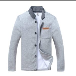 Fashionable Terry Cotton Fabric Button Jacket