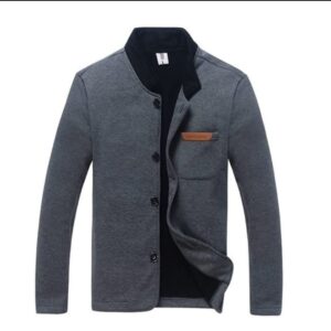 Fashionable Terry Cotton Fabric Button Jacket